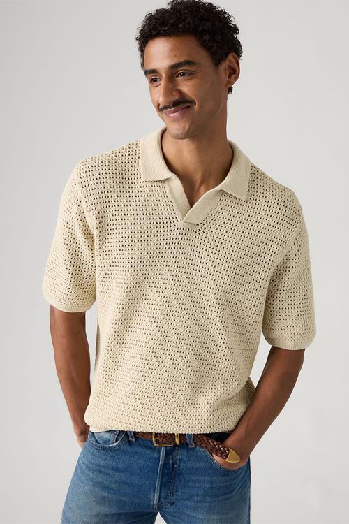 DILLON OPEN COLLAR POLO - CASTLE WALL