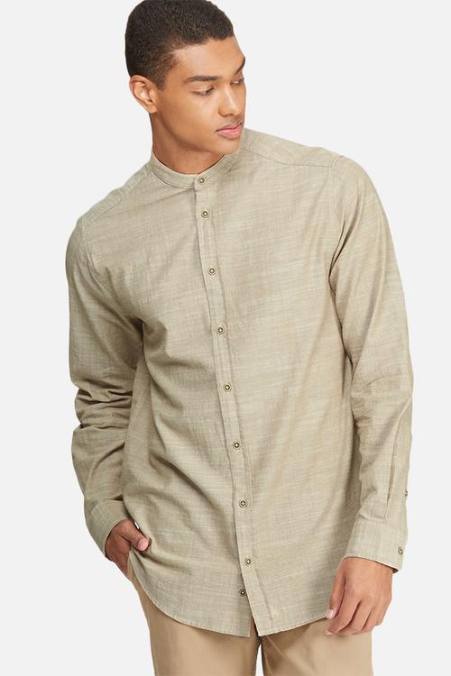 Textured Mandarin Regular Fit Shirt