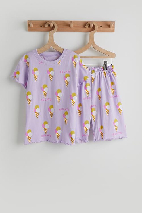 Gelato aop ribbed set - lt purple