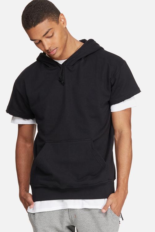 Cap sleeve pullover hoodie