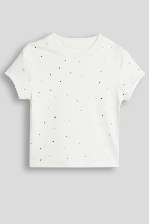 Rhinestone tee - white