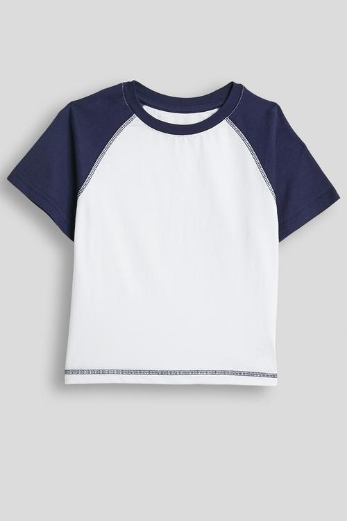 Raglan tee - white & navy