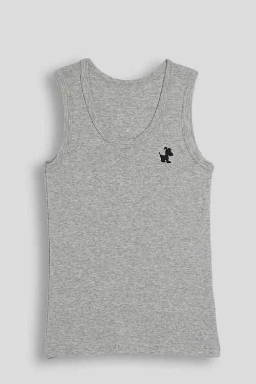 Pup embroidered tank top - grey
