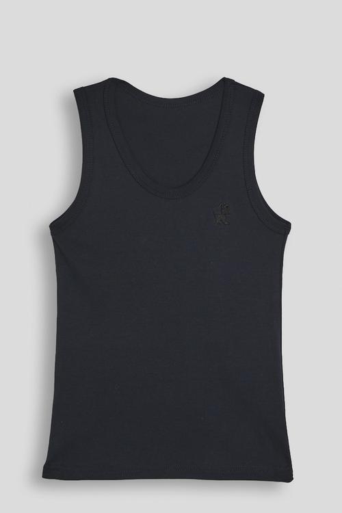 Pup embroidered tank top - blue