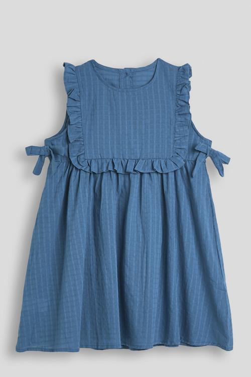 Frilled edge bodice dress - navy