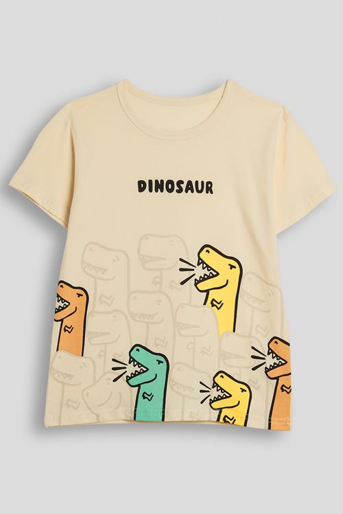 Graphic crew neck tee - lt yellow
