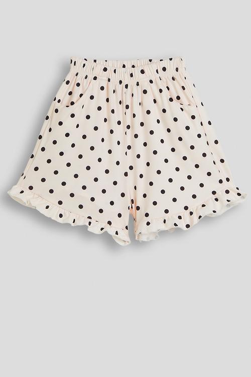 Frilled hem shorts - white