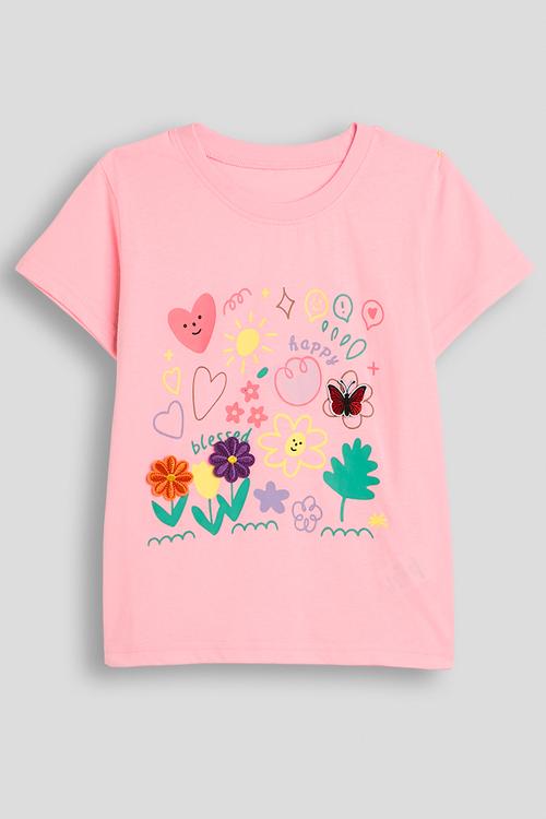 Floral graphic tee - pink