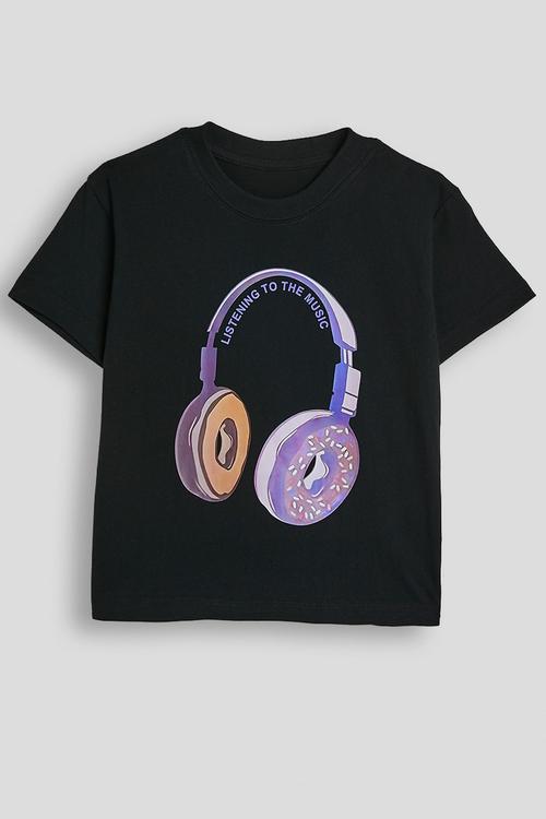 Headphone graphic tee - black