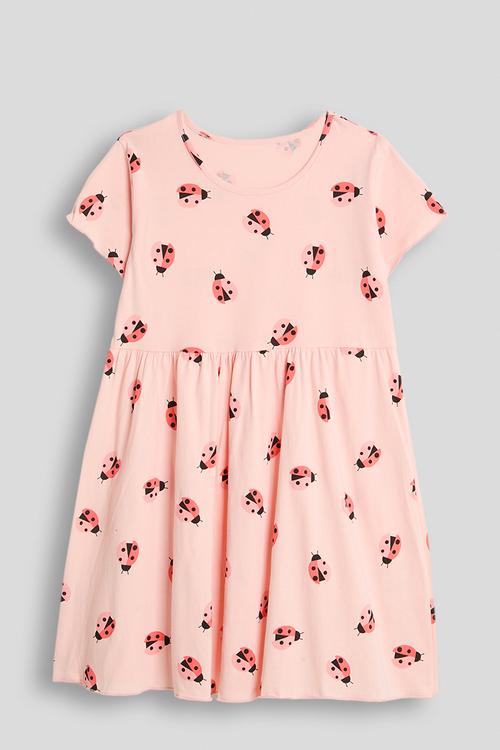 Ladybug aop skater dress - pink