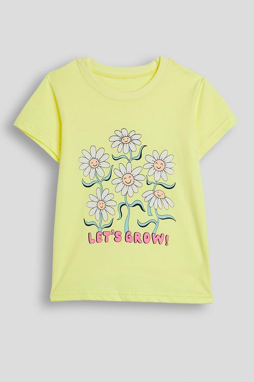 Graphic and slogan tee - yellow
