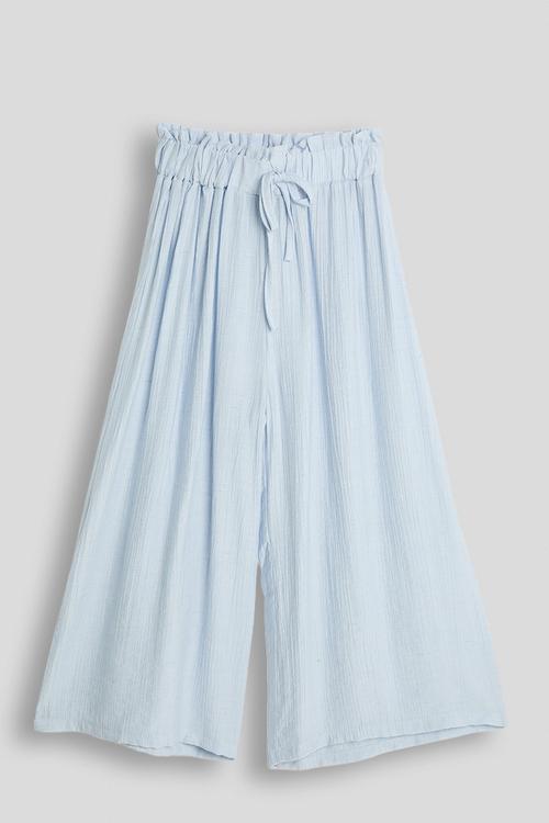 Paperbag waist pants - light blue