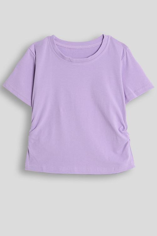 Side ruched tee - light purple