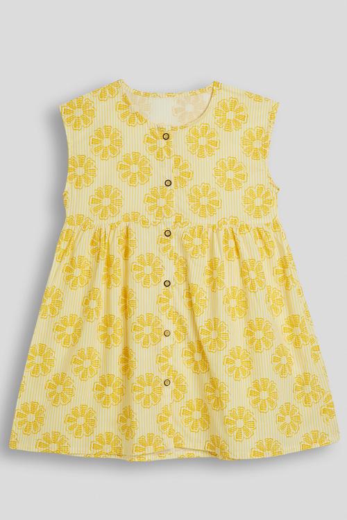 Fit and flare day dress - golden yellow