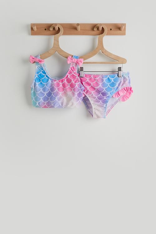 Mermaid scale printed bikini - multi