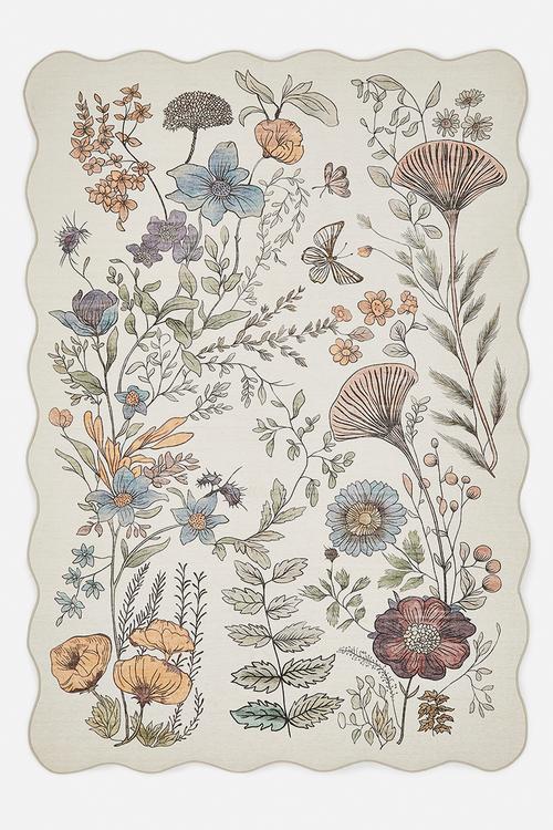 Flora Botanical poly rug nat