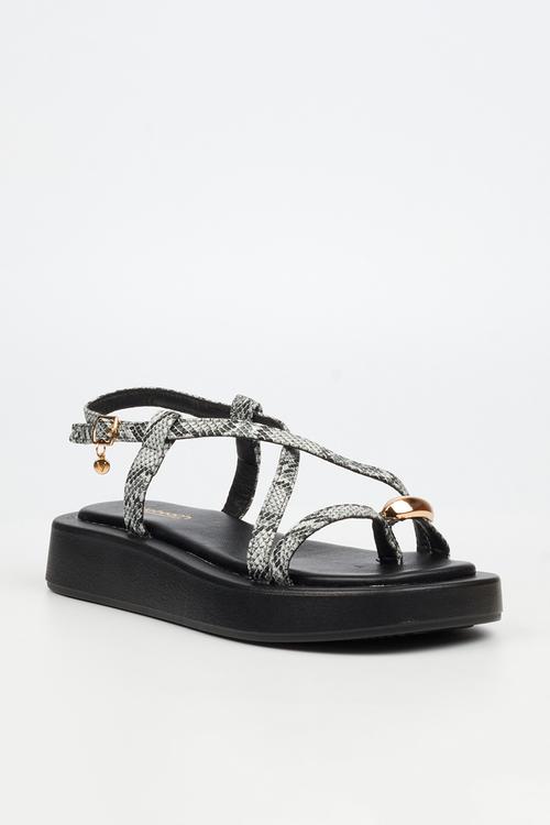 Coconut 23 gold trim thick sandal - snake