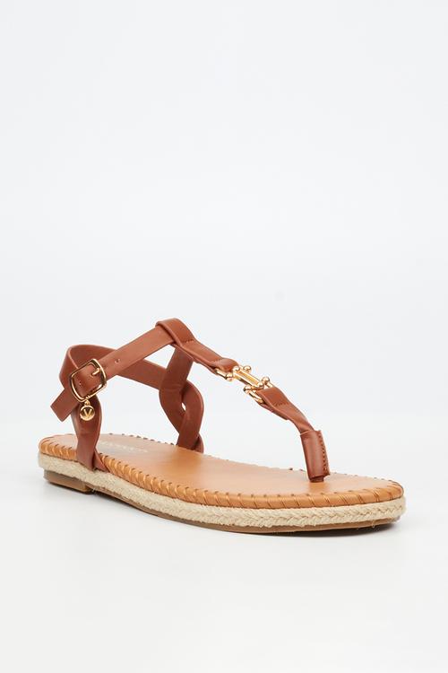 Forest 2 gold trim sandal - tan