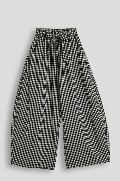 Extra wide leg pants - black stripes