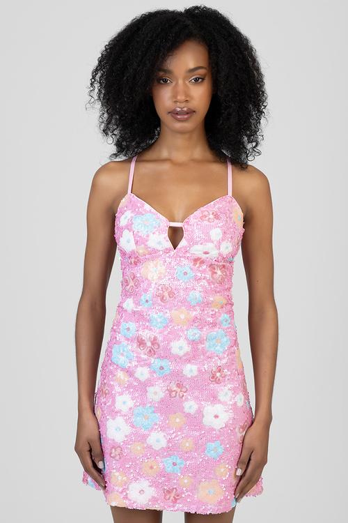 Oops-A-Daisy Mini Dress - Pink Multi