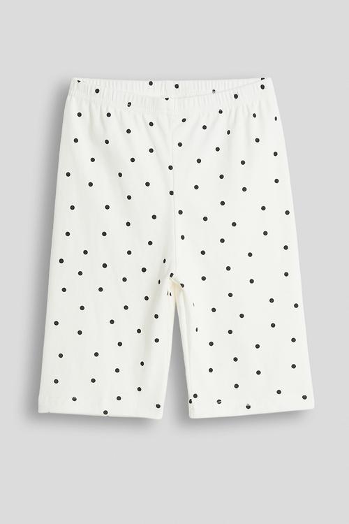 Polka dot biker shorts - white