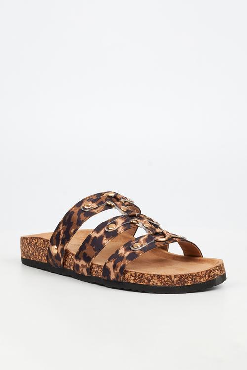 Qork 18 triple strap cork sandal - leopard