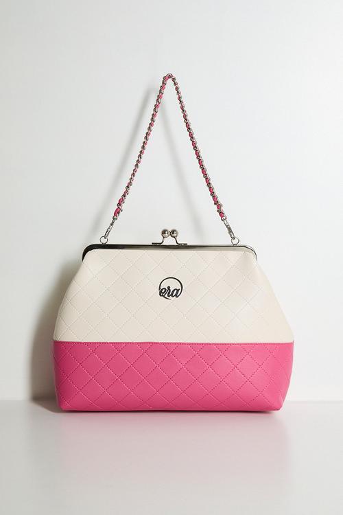 Limited Edition  Kiss And Tell Oversized Bag - Pink And White