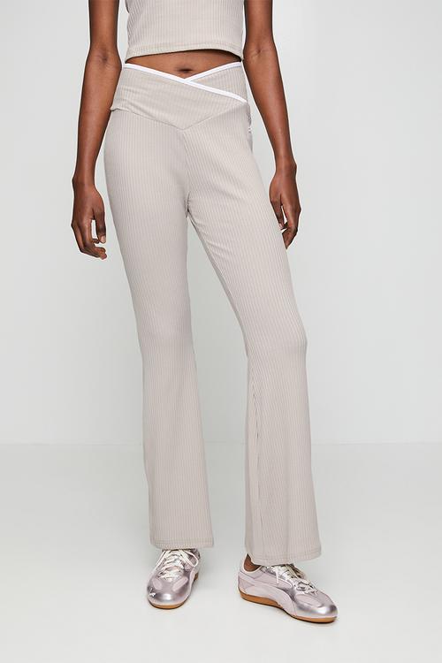 Lala Pants - Pelican/White