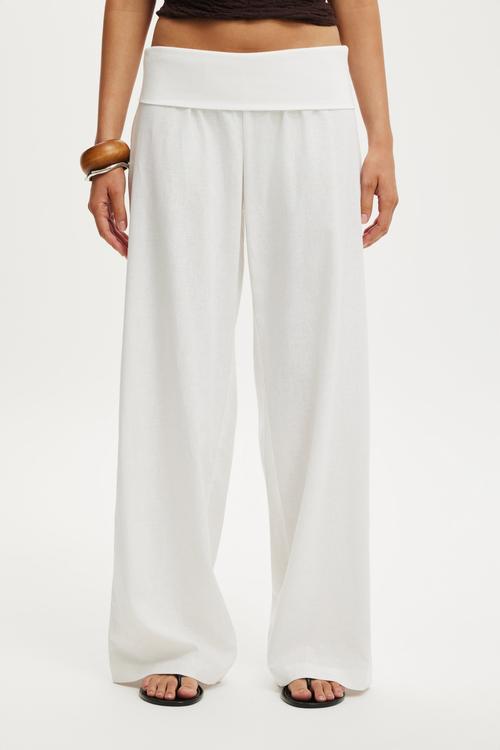 Haven Fold Over Pant - White