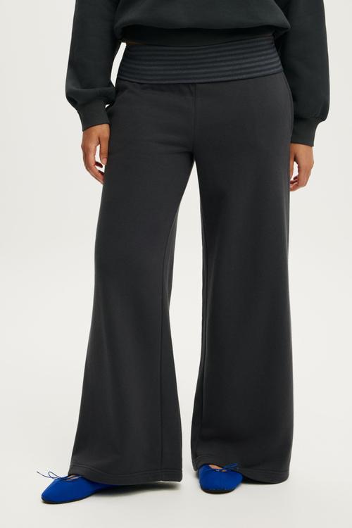Fold Over Waistband Sweatpant - Shadowstone/Stripe