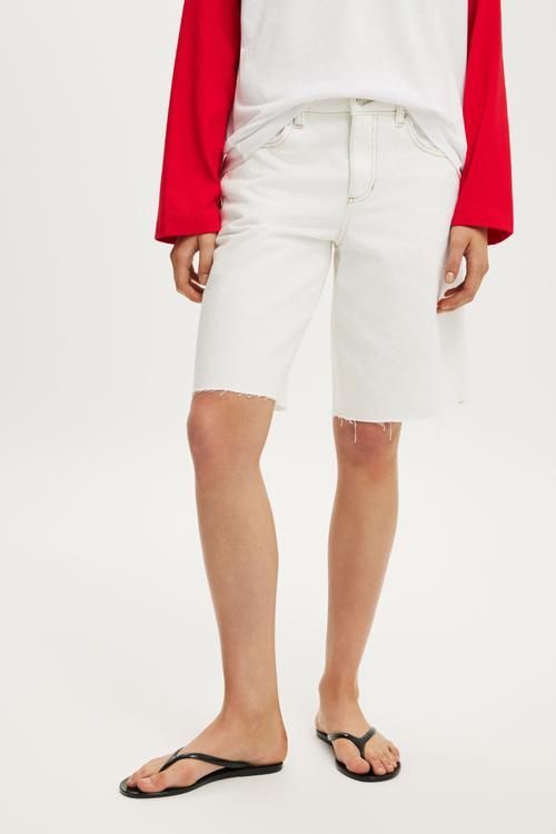 Baggy Denim Short - Vintage White Raw