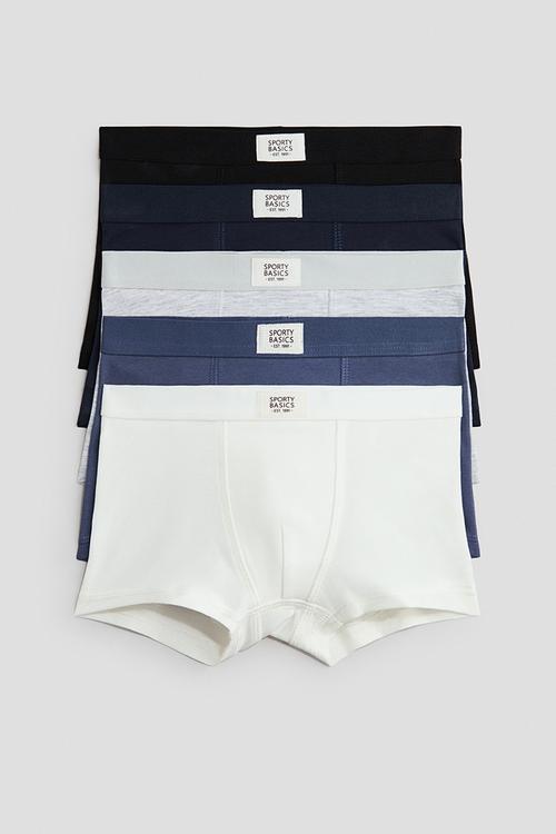 5-Pack cotton trunks - navy blue/dusty blue