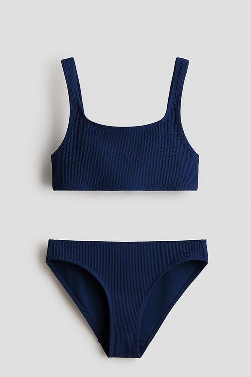 Textured bikini - navy blue