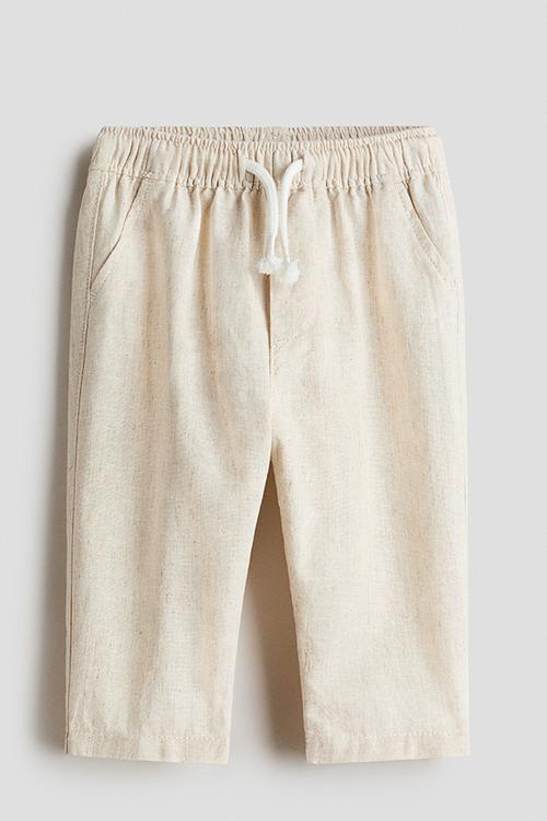 Linen-blend trousers - light beige