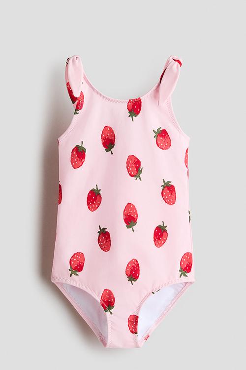 Printed swimsuit - light pink/strawberries