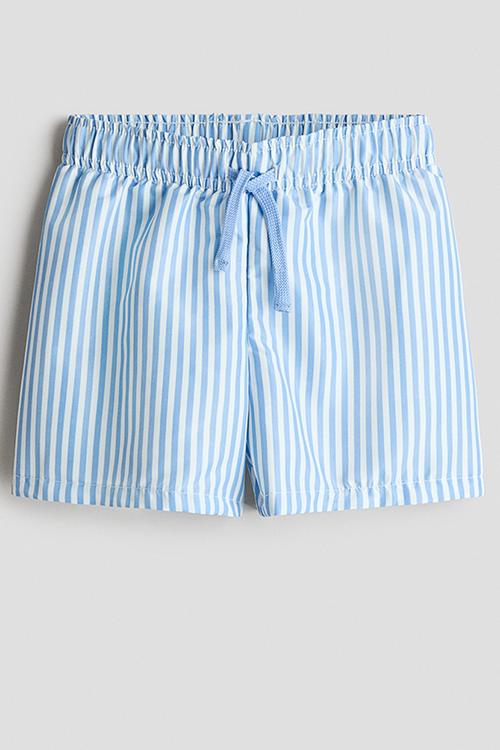 Printed swim shorts - light blue/striped