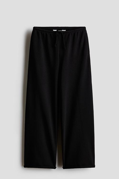 Wide-leg joggers - black