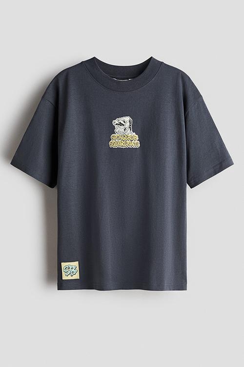 Printed t-shirt - dark grey/spongebob
