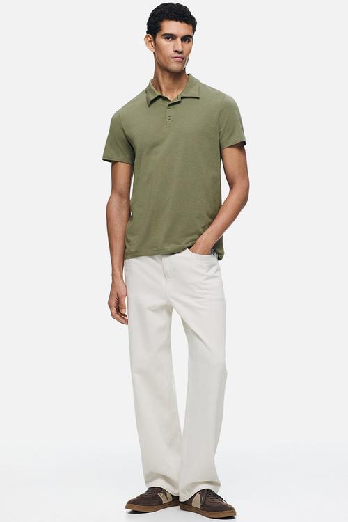 Slim fit polo shirt  - khaki green