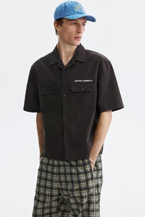 Relaxed fit short-sleeved utility shirt - dark grey/service garments
