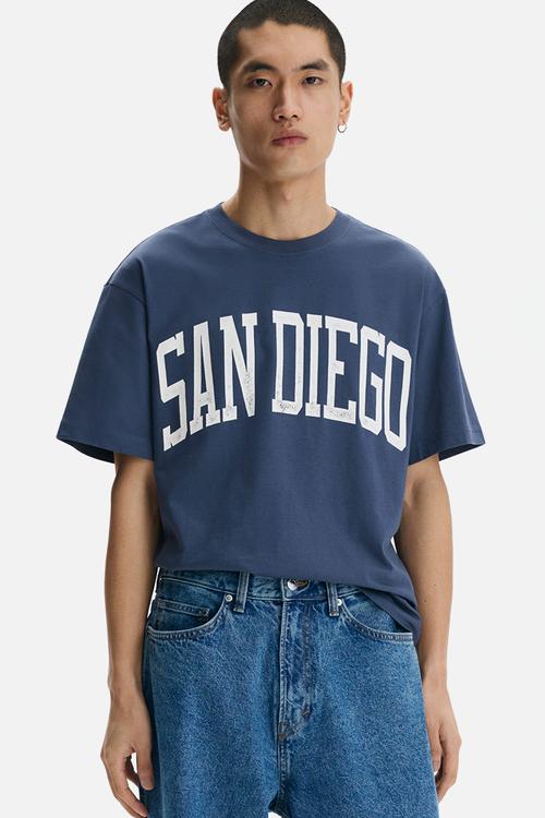 Loose fit printed t-shirt - blue/san diego