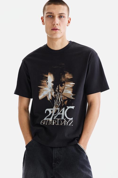 Loose fit t-shirt - black/ 2pac