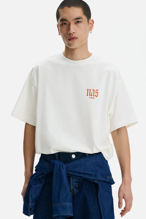 Oversized fit t-shirt - white/nas