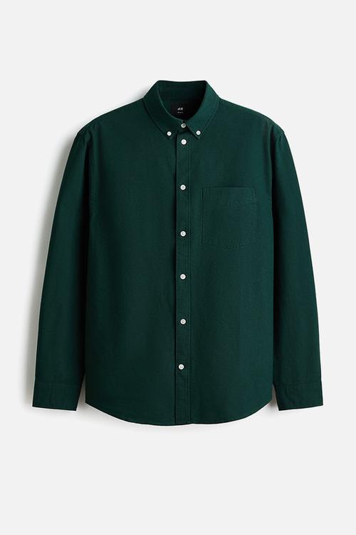 Regular fit oxford shirt - dark green
