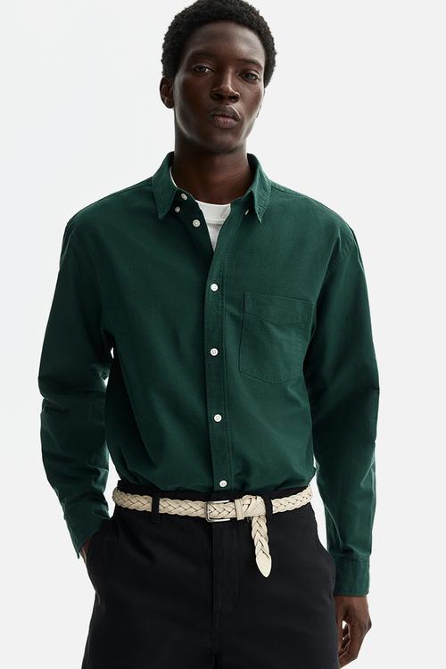 Regular fit oxford shirt - dark green