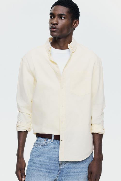 Regular fit oxford shirt - light yellow
