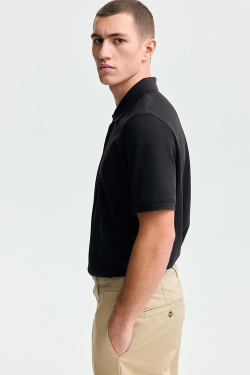 Regular fit polo shirt - black