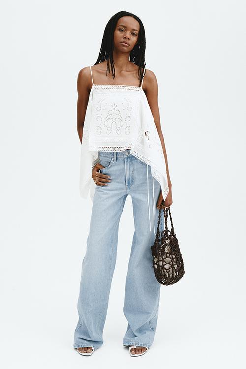 Wide high waist jeans - light denim blue