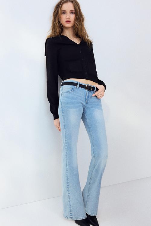 Flared low jeans - light denim blue