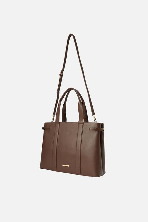 Dalton laptop tote bag in chocolate